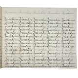 Written with a Strong Hand, 19th Century Penmanship Notebook with Many Good Combinations