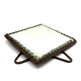 Early 20th Century Diamond Shaped, Scalloped Edge, Easel Back Standing/Hanging Mirror