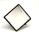Early 20th Century Diamond Shaped, Scalloped Edge, Easel Back Standing/Hanging Mirror