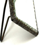 Early 20th Century Diamond Shaped, Scalloped Edge, Easel Back Standing/Hanging Mirror