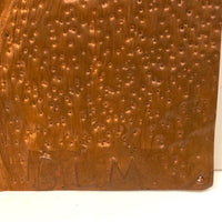 Vintage Copper Foil Portrait of Figure in Shorts Signed B.L.M