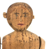 Long Limbed, Very Flexible Old Folk Art Jig Figure with Marvelous Face and Ears