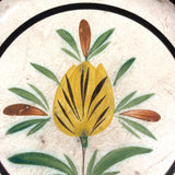 Yellow Tulip, Lovely 19th Century  French "Cul Noir" Spatterware Faience Plate