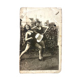 Ethel and Helen, Top Hat and Big Bow, Wonderfully Easy and Much Handled c. 1930s Snapshot