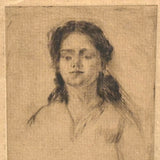 Two Women, Sensitive Pair of Pencil Signed Etchings, Early 20th Century, Framed as Found