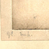 Two Women, Sensitive Pair of Pencil Signed Etchings, Early 20th Century, Framed as Found