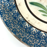 Yellow Tulip, Lovely 19th Century  French "Cul Noir" Spatterware Faience Plate