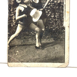 Ethel and Helen, Top Hat and Big Bow, Wonderfully Easy and Much Handled c. 1930s Snapshot