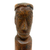 Man in Cap with High Brows and Large Ears, Wonderfully Carved Old Folk Art Knife Handle