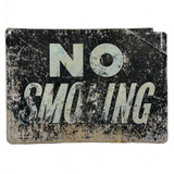 NO SMOKING, Perfectly Patinated Stencil Painted Sign on Thin Tin
