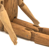 Long Limbed, Very Flexible Old Folk Art Jig Figure with Marvelous Face and Ears