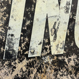 NO SMOKING, Perfectly Patinated Stencil Painted Sign on Thin Tin