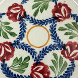 SOLD Black Hearts: Wonderful, Unusual Set of Six Mid 19th Century Stick Spatter/Spongeware Plates