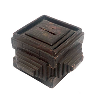 Satisfying, Sculptural Old Tramp Art Coin Bank