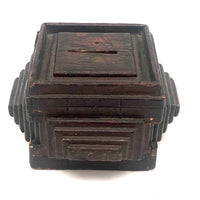 Satisfying, Sculptural Old Tramp Art Coin Bank
