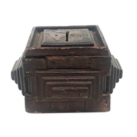 Satisfying, Sculptural Old Tramp Art Coin Bank