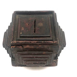 Satisfying, Sculptural Old Tramp Art Coin Bank