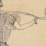 Bubble Blower and Ballerina, Curious c. 1920s Ink Over Graphite Drawing