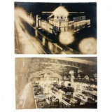 ELECTRIC SHOW, Pair of Antique Real Photo Postcards of Early Electricity Expo, C.O.Tucker, Boston Phototgrapher