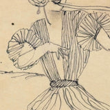 Bubble Blower and Ballerina, Curious c. 1920s Ink Over Graphite Drawing
