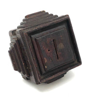 Satisfying, Sculptural Old Tramp Art Coin Bank