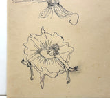 Bubble Blower and Ballerina, Curious c. 1920s Ink Over Graphite Drawing