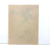 Bubble Blower and Ballerina, Curious c. 1920s Ink Over Graphite Drawing