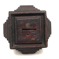 Satisfying, Sculptural Old Tramp Art Coin Bank