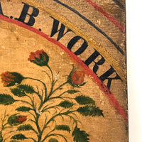 SOLD Henrietta Work's Very Wonderful Work! Mid 19th C. Box with Painted Interior Lid and Drawer