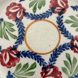 SOLD Black Hearts: Wonderful, Unusual Set of Six Mid 19th Century Stick Spatter/Spongeware Plates