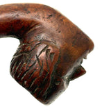 Wonderfully Carved Antique Figural Pipe Bowl: Man with Prominent Nose and Lots of Hair