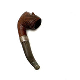 Wonderfully Carved Antique Figural Pipe Bowl: Man with Prominent Nose and Lots of Hair