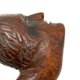 Wonderfully Carved Antique Figural Pipe Bowl: Man with Prominent Nose and Lots of Hair