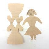 Antique Handmade Paper Doll with Bird-like Face and Simple Dress