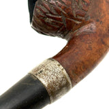 Wonderfully Carved Antique Figural Pipe Bowl: Man with Prominent Nose and Lots of Hair