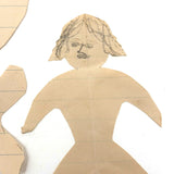 Antique Handmade Paper Doll with Bird-like Face and Simple Dress