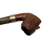 Wonderfully Carved Antique Figural Pipe Bowl: Man with Prominent Nose and Lots of Hair
