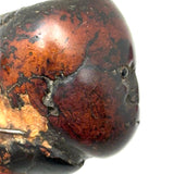 Very Intense,Very Smoked Antique Meerschaum Pipe Bowl with Black Glass Eyes and Evocative Repairs