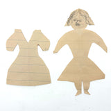 Antique Handmade Paper Doll with Bird-like Face and Simple Dress