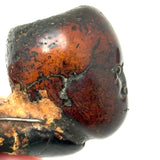 Very Intense,Very Smoked Antique Meerschaum Pipe Bowl with Black Glass Eyes and Evocative Repairs