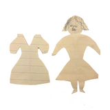 Antique Handmade Paper Doll with Bird-like Face and Simple Dress