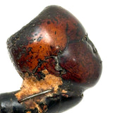 Very Intense,Very Smoked Antique Meerschaum Pipe Bowl with Black Glass Eyes and Evocative Repairs