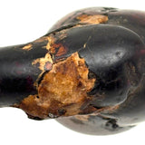 Very Intense,Very Smoked Antique Meerschaum Pipe Bowl with Black Glass Eyes and Evocative Repairs