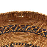 Extremely Fine 1870s-80s Macah Nootka Bear Grass and Cedar Bark Basket with Indigo Design (Some Damage)