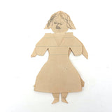 Antique Handmade Paper Doll with Bird-like Face and Simple Dress
