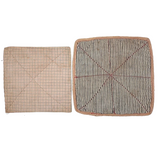 Line, Color, Pattern: Stack of Three Old Handmade Quilted Pot Holders, Found Together