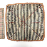 Line, Color, Pattern: Stack of Three Old Handmade Quilted Pot Holders, Found Together