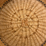 Extremely Fine 1870s-80s Macah Nootka Bear Grass and Cedar Bark Basket with Indigo Design (Some Damage)