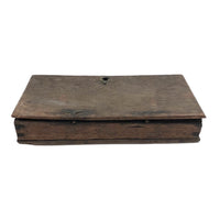 Super Sweet Antique Primitive Book Shaped Pencil Box with Wire Hinges