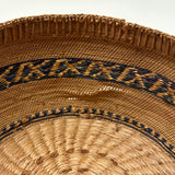 Extremely Fine 1870s-80s Macah Nootka Bear Grass and Cedar Bark Basket with Indigo Design (Some Damage)